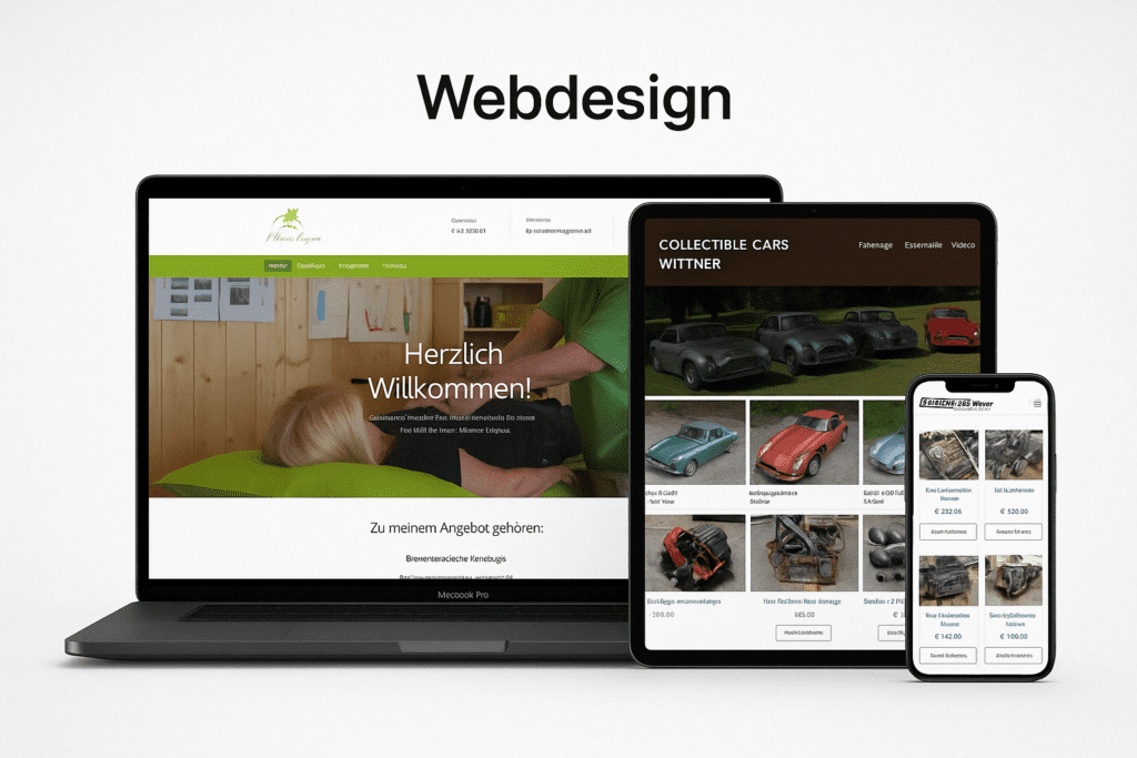 Webdesign-Dienste auf Geräten präsentiert